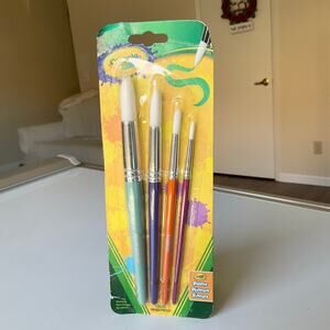Crayola Round Soft Bristle Paint Brush Set, Multi Sizes, 4 Ct, School Supplies